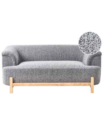 Beliani 2-Sitzer Sofa ALNOR in Grau/Braun - (W) 162 x (H) 67 x (L) 85 cm