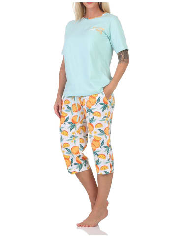 NORMANN Schlafanzug kurzarm Pyjama 125 204 90 552 in helltürkis