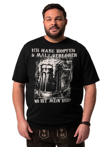 Men Plus Kurzarm T-Shirt in schwarz