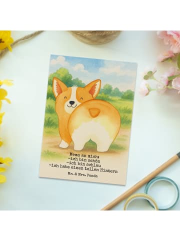 Mr. & Mrs. Panda Postkarte Corgi Po Design mit Spruch in Weiß