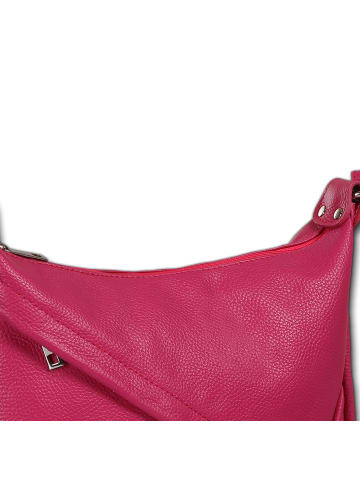 Toscanto Leder Schultertasche Toscanto Tasche pink, fuchsia ca. 35cm