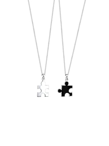 Elli Halskette 925 Sterling Silber Puzzleteile in Schwarz