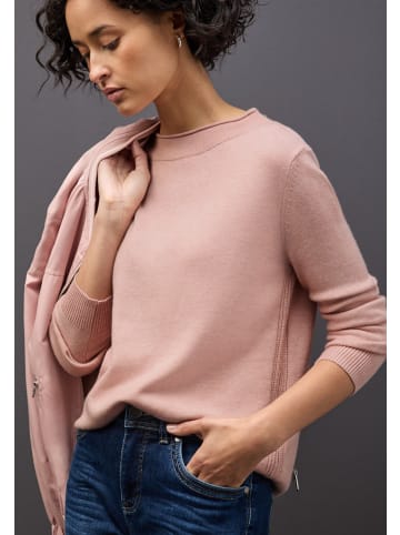 Street One Pullover mit Rollkante in Rosa