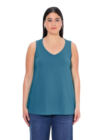 Ulla Popken Strick-Top in denimblau