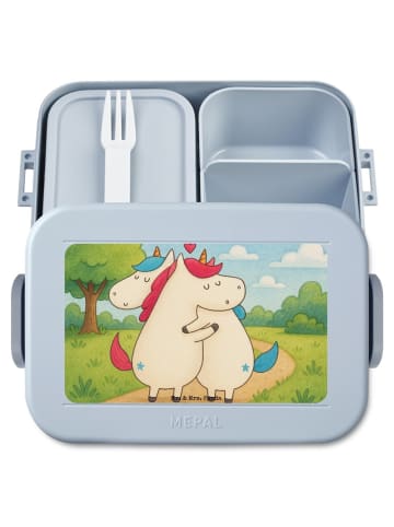 Mr. & Mrs. Panda Lunchbox Einhorn Mitteilung Design ohne Spruch in Blau Pastell