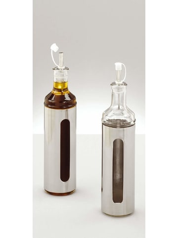 Zeller Spender für Oliven, Essig, Flasche in Silbern, (B) 6,5 x (H) 28 x (L) 6,5 cm