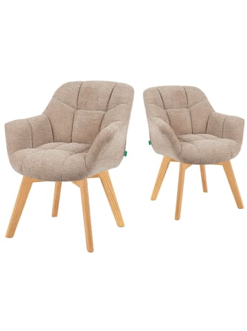DUBI Möbel 2er-Set: Drehstuhl Mika-Ava in Beige - (B)65 x (H)81 x  (T)66 cm