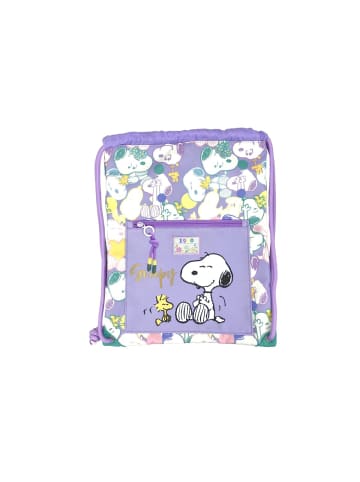 Snoopy Sportbeutel Turnbeutel Rucksack Gymbag mit Reißverschlusstasche
