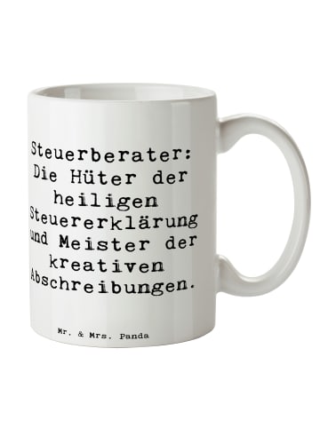 Mr. & Mrs. Panda Tasse Spruch Steuerberater Helden mit Spruch in Weiß
