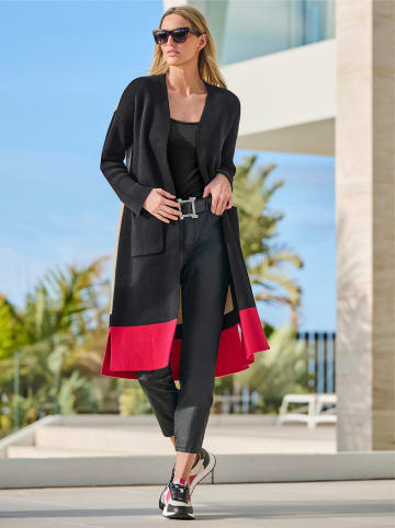 Heine Longstrickjacke in schwarz-sand-gemustert