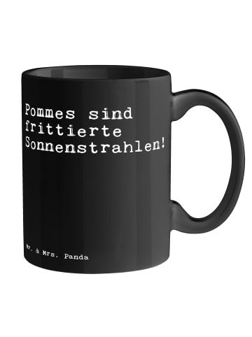 Mr. & Mrs. Panda Tasse Pommes sind frittierte Sonnenstrahlen!...... in Schwarz