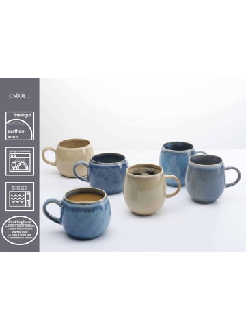 Ritzenhoff & Breker 6er Set Henkelbecher Estoril 470 ml blau in blau