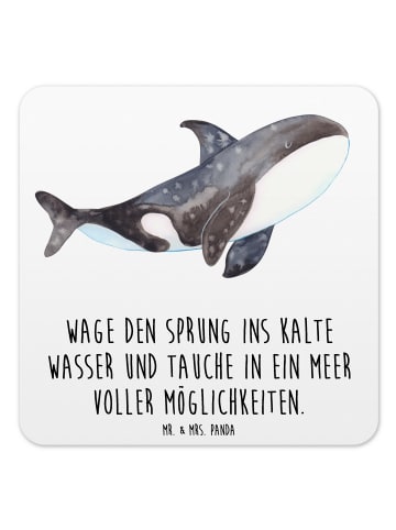 Mr. & Mrs. Panda Bierdeckel Orca mit Spruch in Weiß
