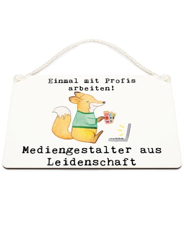 Mr. & Mrs. Panda Schild Mediengestalter Leidenschaft mit Spruch in Weiß