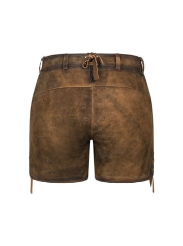 Nübler Lederhose Hotpants Tamara in Tabakbraun