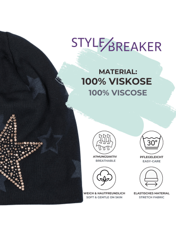 styleBREAKER Feinstrick Beanie Mütze in Hellgrau