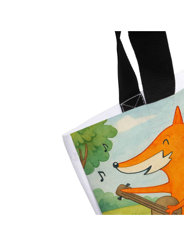 Mr. & Mrs. Panda Tote Bag Fuchs Gitarre Design mit Spruch in Weiß