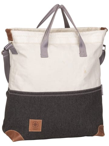 360 grad Shopper Ahoi in Weiß/Balken Graphit