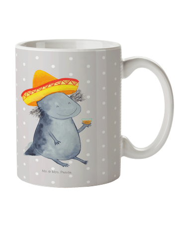 Mr. & Mrs. Panda Kindertasse Axolotl Tequila ohne Spruch in Grau Pastell