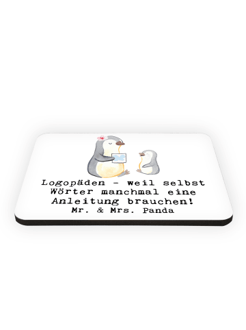 Mr. & Mrs. Panda magnet Logopädin Helden mit Spruch in Weiß