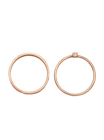 Elli Ring 925 Sterling Silber Ring Set in Rosegold