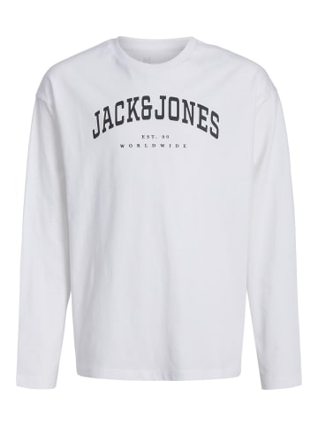 JACK & JONES Junior Langarmshirt JJECALEB VARSITY TEE JNR in white