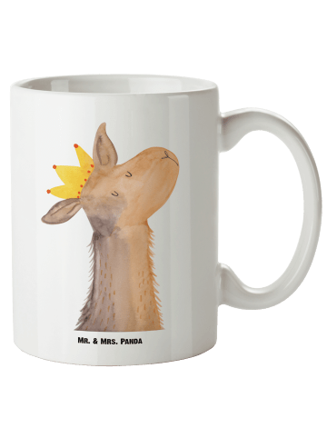 Mr. & Mrs. Panda Riesenkaffeetasse Lamakopf König ohne Spruch in Weiß