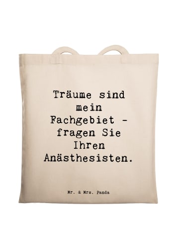 Mr. & Mrs. Panda Canvas Tasche Spruch Anästhesist Träume mit Spruch in Creme