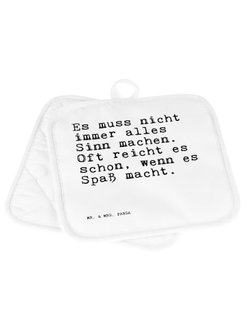 Mr. & Mrs. Panda Topflappen Es muss nicht immer... mit Spruch in Weiß