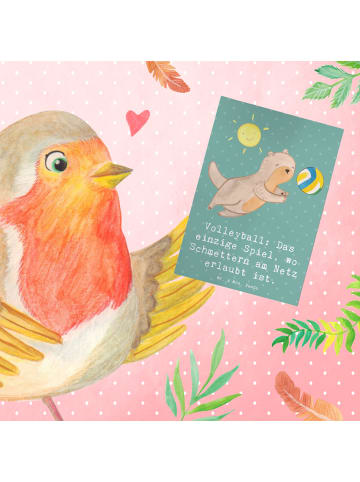 Mr. & Mrs. Panda Klappkarte Volleyball Schmettern mit Spruch in Meeresbrise