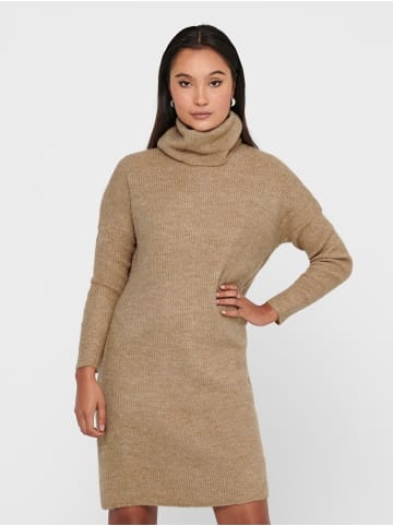 ONLY Strickkleid mit langen Ärmeln ONLJANA Dress Pullover in Beige