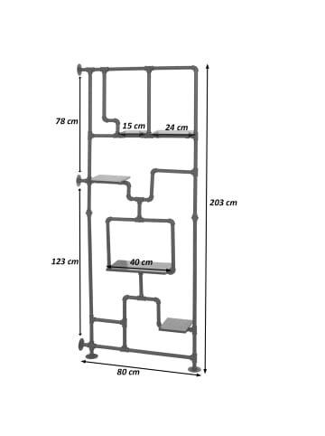 MCW Raumteiler mit Regal P10, Schwarz