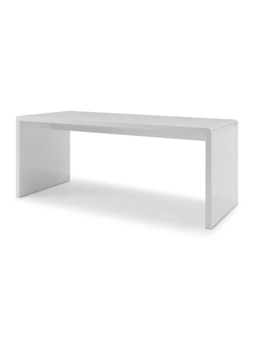 SalesFever Schreibtisch 180x80 cm modern Plattenstärke 45 mm MDF Hochglanz in Weiß