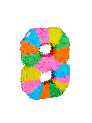 relaxdays 4tlg. Pinata Set "Zahl 8" in Bunt