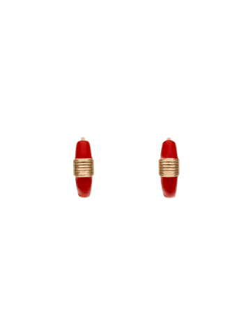 faina Women Earrings in Rose Gold Red