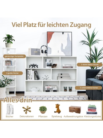 COSTWAY Bücherregal mit 8 Fächern in Weiß