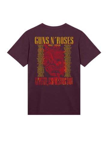F4NT4STIC T-Shirt Guns N' Roses 1987 Tour Vintage Rock in maroon