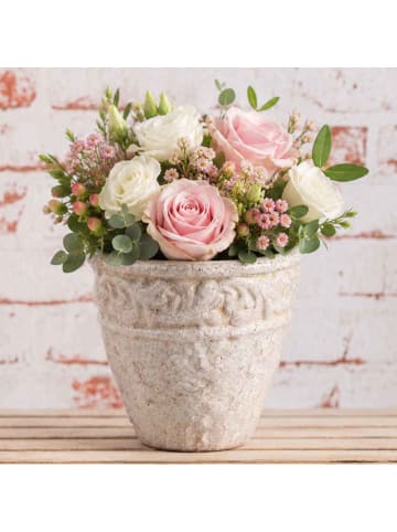 AltoBelli Blumentopf SIRMIONE Terracotta Antik Beige 18x18 cm