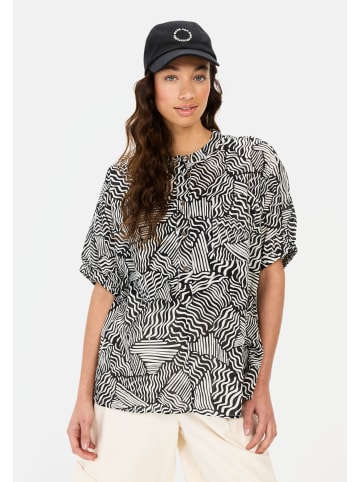 Camel Active Schlupfbluse mit Allover Print in Schwarz
