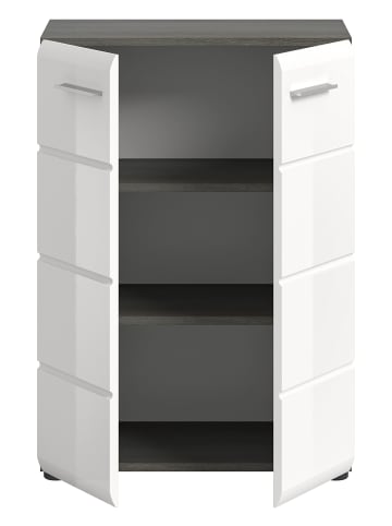 xonox.home Kommode  (B/H/T: 60x85x37 cm) in Rauchsilber und weiß hochglanz