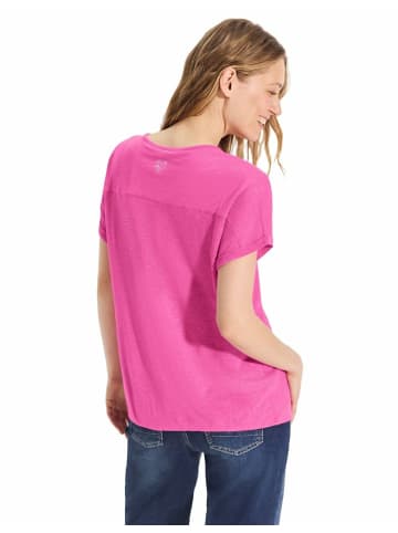 Cecil V-Kragen T-Shirt für Damen in pink