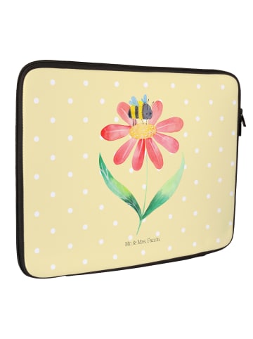 Mr. & Mrs. Panda Laptop Tasche Hummel Blume ohne Spruch in Gelb Pastell