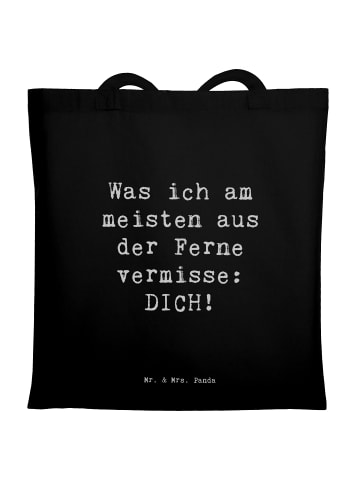 Mr. & Mrs. Panda Henkeltasche Spruch Heimweh Dich mit Spruch in Schwarz