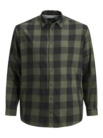 JACK & JONES PLUS Karohemd in Dusty Olive