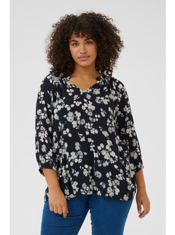 KAFFE curve Bluse langarm KCtrine Regular fit in Marine Flower