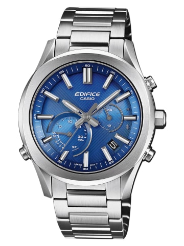 Casio Edifice Herrenuhr Solar Chrono Stahl/Blau