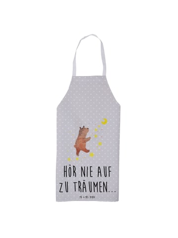 Mr. & Mrs. Panda Grillschürze Bär Träume mit Spruch in Grau Pastell