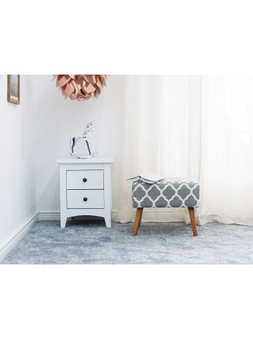 Beliani Hocker MANTEO in Grau/Weiß/Braun - (W) 50 x (H) 42 x (L) 39 cm