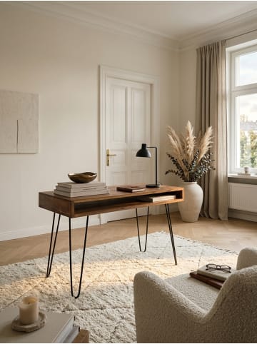 KADIMA DESIGN Schreibtisch BAGLI braun 110 x 60 x 76 cm Massiv Holz Laptoptisch