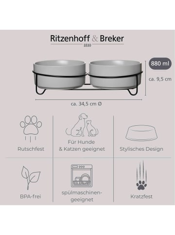 Ritzenhoff & Breker 2er Set Futternäpfe Taro ø 17 cm in grau